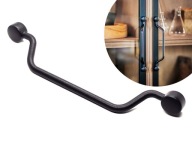 UCHWYT MEBLOWY CZARNY MATOWY GIĘTY PRĘT 177MM IKEA BRIMNES PAX METOD HEDRA