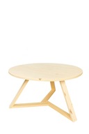 Drewniany stolik kawowy Ø 80 cm – naturalne drewno sosnowe