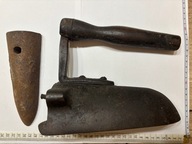 stare żelazko na duszę XIX w. komplet z duszą, brak tylnej klapki, duże