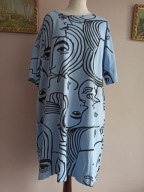 158 C WŁOSKA SUKIENKA swobodna z kieszeniami 42