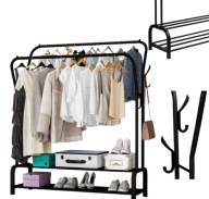 WIESZAK NA UBRANIA SZAFA NA BUTY DUŻY STOJAK STOJĄCY PODWÓJNY LOFTOWY REGAŁ