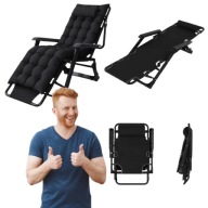 HIT LEŻAK OGRDOWY PLAŻOWY SKŁADANY Z PODUSZKĄ FOTEL KRZESŁO OGRODOWE MEBLE