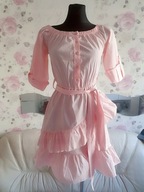 WYGODNA DELIKATNA VINTAGE SUKIENKA ROZKLOSZOWANA Z FALBANKAMI UROCZA ANIME