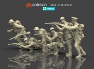 Żywica figurki brytyjskich żołnierzy WWI 1/16
