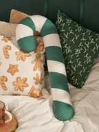 DUŻA PODUSZKA DEKORACYJNA LASKA CUKROWA BIAŁO-ZIELONA NA ŚWIĘTA NOWA HIT !!