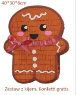 Piniata Piernikowy ludzik. Zestaw z kijem+ gratis.