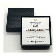Bransoletka Znaki Zodiaku BYK Kamienie Naturalne Szmaragd Awenturyn +Gratis
