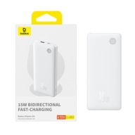 Powerbank 10000mAh 15W Airpow Lite z kablem USB-A - USB-C 30cm - biały