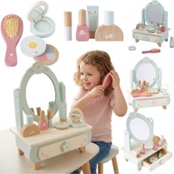 TOALETKA DREWNIANA Z LUSTREM DLA DZIEWCZYNKI DZIECI DZIECIĘCA BIAŁA PREZENT