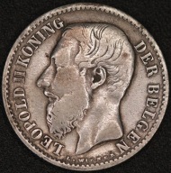 Belgia 1 Frank 1887 Leopold II srebro VF – Flemish Legend