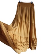 włoska długa SPÓDNICA falbany hafty 36/38/40