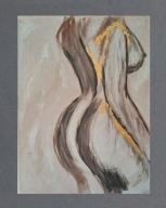 Obraz płótno malowany akrylami Kobieta naga Nowoczesna abstrakcja 100x140