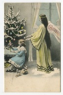BOŻE NARODZENIE - ANIOŁ, DZIECKO, CHOINKA, ZABAWKI - 1905