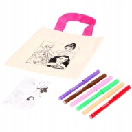 DISNEY KSIĘŻNICZKI Mini Torba Płócienna do Malowania + Markery + Naklejki