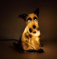 Terier - lampka nocna zabytkowa - psiaczek piesek - lata 50. XXw świetna