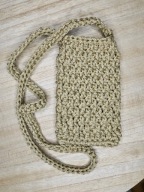 HANDMADE Torebka damska listonoszka na telefon złota na ramię crossbody PL