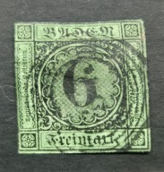 Niemcy Baden 1851, Mi.3a kasowany