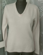+INSPIRE ciekawy SWETER beż z cyrkoniami r 40 gra