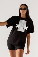 Chiara Wear T-shirt bawełna oversize XX Boobies Czarny 36 S
