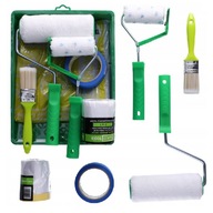 ZESTAW MALARSKI DO MALOWANIA WAŁEK PĘDZEL KUWETA FOLIA 9 RZECZY