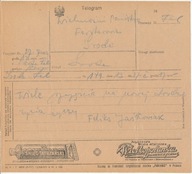 Telegram ŚRODA 1929 r reklamy A.Falkiewicz Wielkopolanka Woda kolońska Śnie