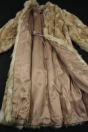 FUTRO Naturalne Kremowo Rude Długie ze Stójką XL