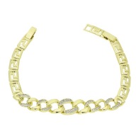 86731 Bransoletka stal chirurgiczna 316L pozł.14k cyrkonie 19,5-17,5CM 11MM