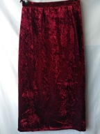 Spódnica maxi bordowa welurowa-38/40
