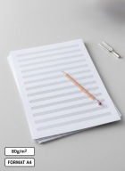 Papier Nutowy A4 Pięciolinia – 20 Arkuszy – 80g – Dwustronny