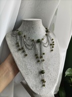 Naszyjnik - kolia jadeit - rękodzieło, stal nierdzewna