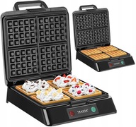 GOFROWNICA OPIEKACZ DO CHRUPIĄCYCH KANAPEK MOCNA LAMPKI LED 1500W czarny