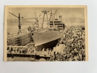Pocztówka GDYNIA Statek Francesco Nullo Stocznia
