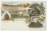 E76 Gruss von der Schneegrubebbaude Wczesna LITOGRAFIA nocna Śnieżka