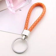 Pleciony pomarańczowy brelok / smycz – dodatek do kluczy, torebki, plecaka