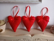 KORONKOWE SERCA DUŻE ZAWIESZKI BAWEŁNA KOMPLET 3 SZTUKI