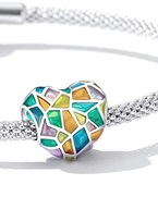 Charms serce witraż kolorowe emalia próba