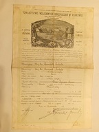 Stary dokument - Polisa Ubezpieczeniowa TWU Kraków, 1913 r