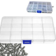 ORGANIZER POJEMNIK WARSZTAT PRZEŹROCZYSTY Z 15 PRZEGRÓDEKI 100 X 175 X 22MM