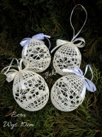 szydełkowe jajko/pisanka 10x7cm -rękodzieło Juka 1szt