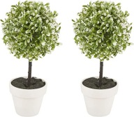 DRZEWKO OZDOBNE DEKORACYJNE BUKSZPAN DEKORACJA W DONICY KOMPLET 2 SZTUKI