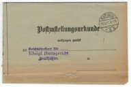 Potwierdzenie odbioru 1917 Racibórz sąd Czechy