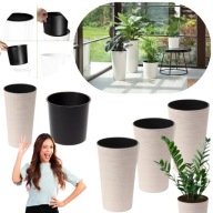 3x DONICZKA DONICA OGRODOWA BALKONOWA KWIETNIK WYSOKA TAUPE + WKŁAD 57x30cm