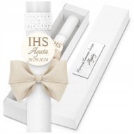 ŚWIECA KOMUNIJNA PUDEŁKO GROMNICA DLA DZIEWCZYNKI/CHŁOPCA KOMUNIA PAMIĄTKA