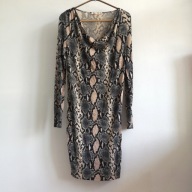 Wężowa sukienka Boss Orange by Hugo Boss 36 38 lejący dekolt (101)