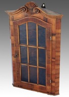 Witrynka barokowa narożna wisząca orzech 90x60x34