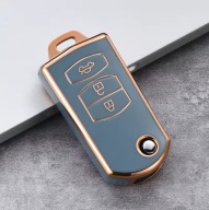 Szaro-złote etui na kluczyk MAZDA 2 3 5 6 CX-7 CX-9 RX-8 MX-5 - 3 przyciski