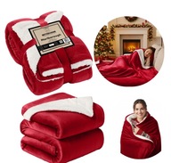 KOC POLAROWY DWUSTRONNY 150x200 BARANEK SHERPA CIEPŁY ZIMOWY PLED NARZUTA