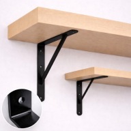 WSPORNIK PÓŁKI STALOWY WZMOCNIONY CZARNY MOCNY 130 KG 400 X 250 MM