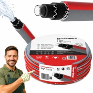 WĄŻ OGRODOWY ELASTYCZNY 20m 1/2" NIESKRĘCAJĄCY TFS 20m VARTCO 6 PROFESIONAL