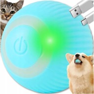 UCIEKAJĄCA PIŁKA DLA KOTA PSA INTERAKTYWNA ZABAWKA ELEKTRYCZNA NIEBIESKA